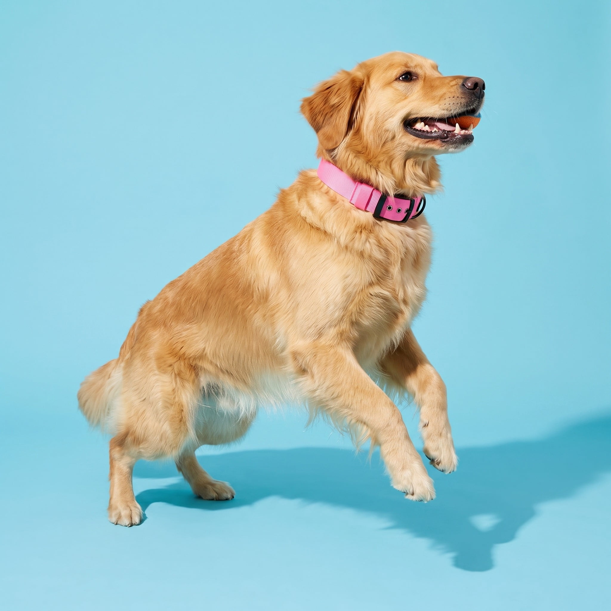 Vibrant Life Diagonal Stripe Extra Wide Adjustable Reflective Collar for Dogs, Pink & Gray, Large