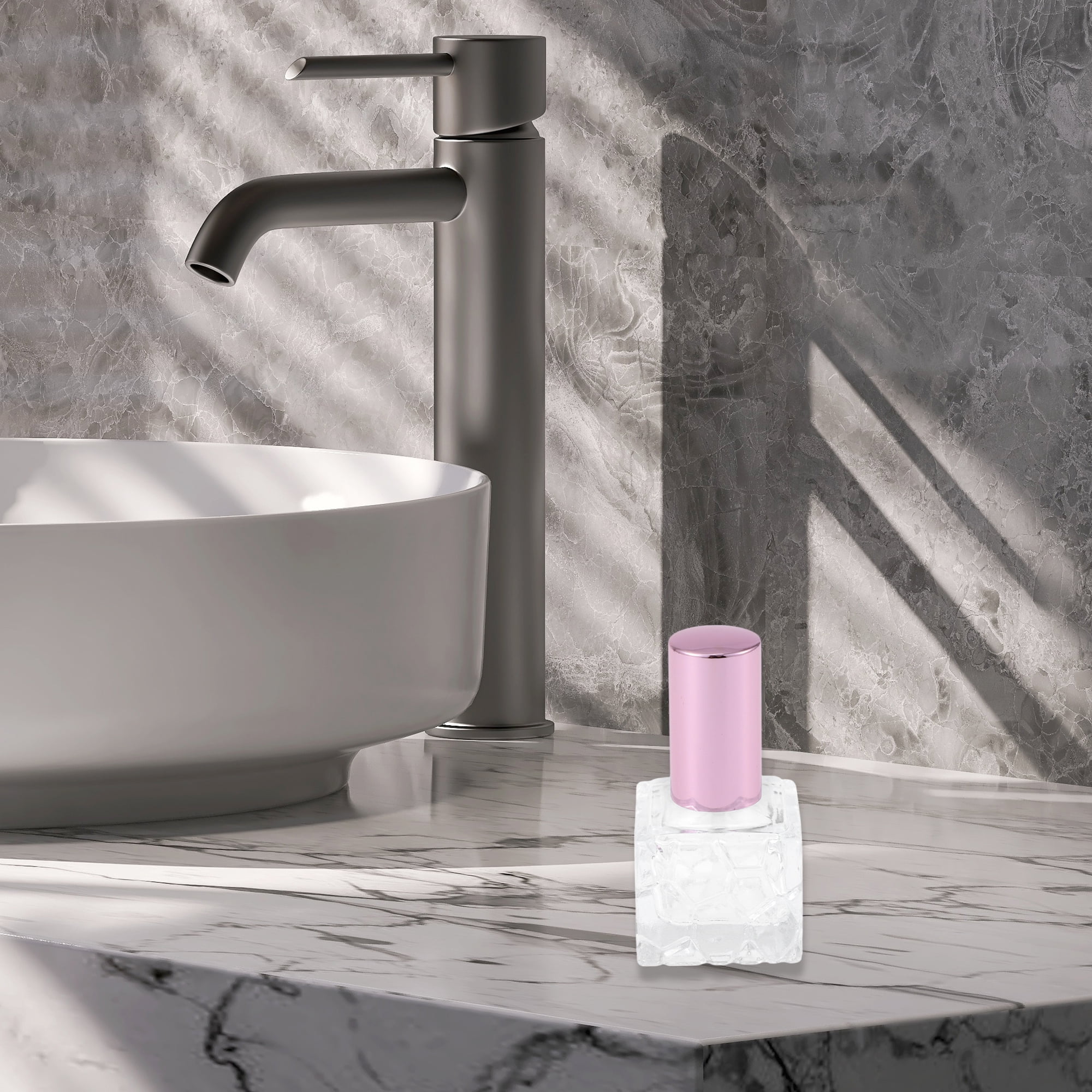 Unique Bargains Square Perfume Bottle for Bathroom 0.33oz 1 Pc Pink