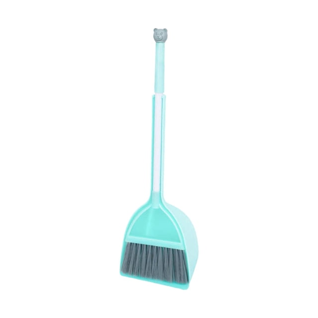 GUOOL Household Mini Kids Broom and Dustpan Set Cleaning Sweeping Play Set for Boys Green