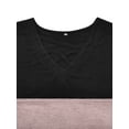 thumbnail image 4 of NISVIYA Plus Size Women Tops Loose Fit Criss Cross V Neck Sweatshirts Cozy Color Block Shirts Winter Long Sleeves Pullover, 4 of 4