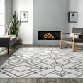 thumbnail image 6 of nuLOOM Echo SpinClean Multi Diamond Machine Washable Area Rug, 5' x 8', Echo Ivory, 6 of 7