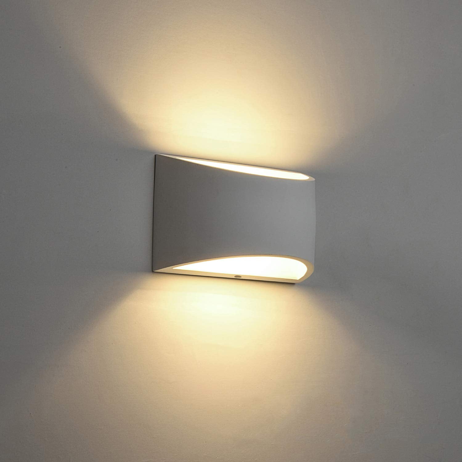 Warm Light excl 2 GU 10 Bulbs 580lm 3000 k 5W 220V Bedroom for Hallway paintable Kitchen Ultra Modern Design Simple Wall Light up and Down White Cylindrical Plaster Frame Office Living Room