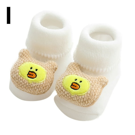 S LUKKC LUKKC Baby Cozy Fleece Booties, Boys Girls House Stay-on Slippers Fluffy Sock Booties Non-Slip Ankle Crew Socks with Grips Infant Winter Ankle Boots Toddler First Walker Crib Warm Shoes