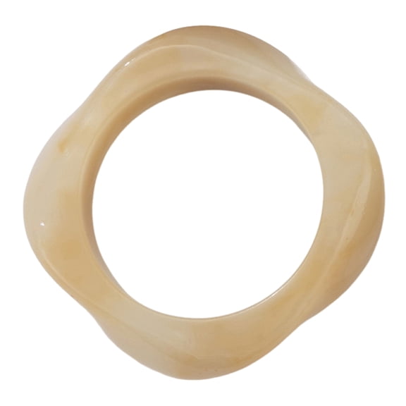 Chunky Acrylic Bangles Bracelets for Women, Vintage Irregular Geometric Coffee Bangles for Ladies (Beige)