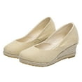thumbnail image 4 of Espadrille Canvas Wedges Shoes for Women  Toe Summer Slip-On Comfortable Sandals, 4 of 9
