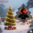 thumbnail image 3 of Stylish Metal Hanging Christmas Tree Wind Spinner - Concentric Circle Design with Red Earth Globe Perfect for Garden Decor, 3 of 7