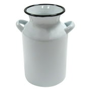 White Enamel Vintage Style Milk Can Rustic Country Kitchen Farmhouse Table Decor