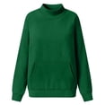 thumbnail image 7 of Cethrio Girls Crewneck Sweatshirts, Long Sleeve Fleece-lined Pullover Casual Kids Tops with Pockets Green Size 13-14 T, 7 of 7