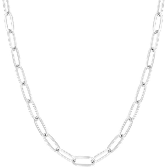 925 Sterling Silver Paperclip Lobster Clasp Chain 3Mm 4Mm 5Mm 6Mm 7Mm Necklace For Women Men Diamond Cut Silver Necklace Chain 16-30 Inches[o3946]