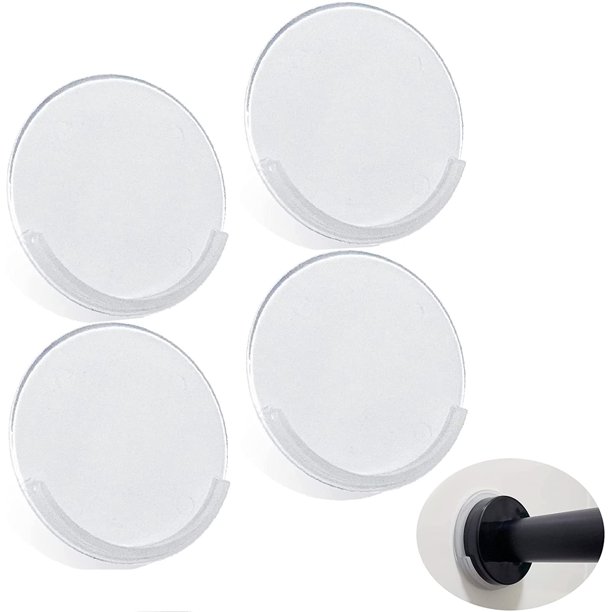 Shower Rod Holder, Tension Curtain Rod Bracket No Drilling, Adhesive