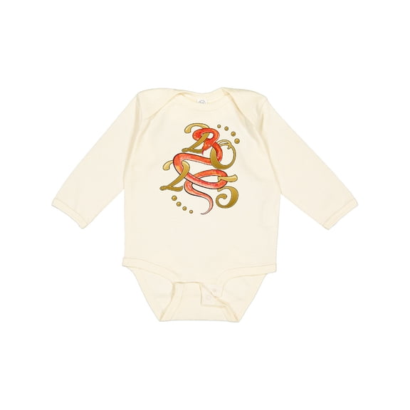 Inktastic Happy New Year 2025 Year of the Snake Boys or Girls Long Sleeve Baby Bodysuit