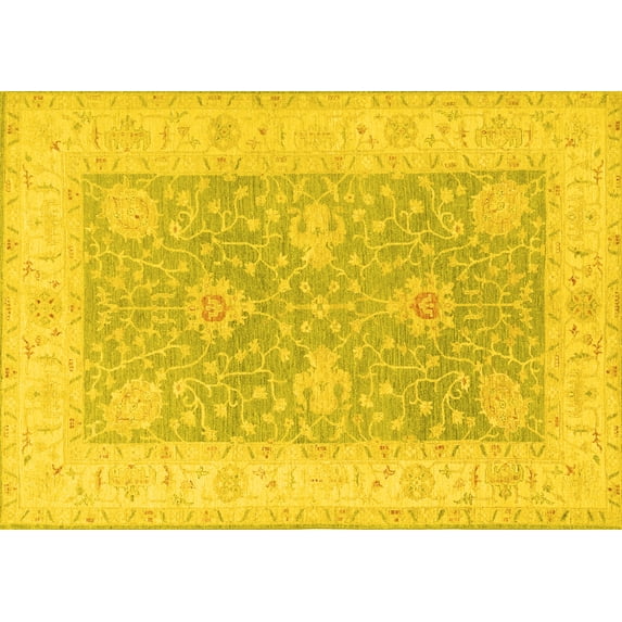 Ahgly Company Indoor Rectangle Oriental Yellow Traditional Area Rugs, 2' x 3'
