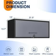 thumbnail image 3 of Metal Garage Wall Cabinet with Doors, Wall Mounted Metal Storage Cabinet, Floating Garage Tool Cabinet for Garage, Basement, Kitchen, Warehouse (Black Gray, 13.7" H), 3 of 14