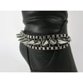 thumbnail image 4 of New Women Biker Trendy Boot Chain Bracelet Strap Silver Metal Spikes Shoe Anklet, 4 of 6