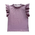 thumbnail image 4 of XBASW Toddler Kids Girls Ruffled Sleeve T-Shirt Crewneck Pullover Tops Comfort Summer Cotton Tees for 1-7 Years, 4 of 8