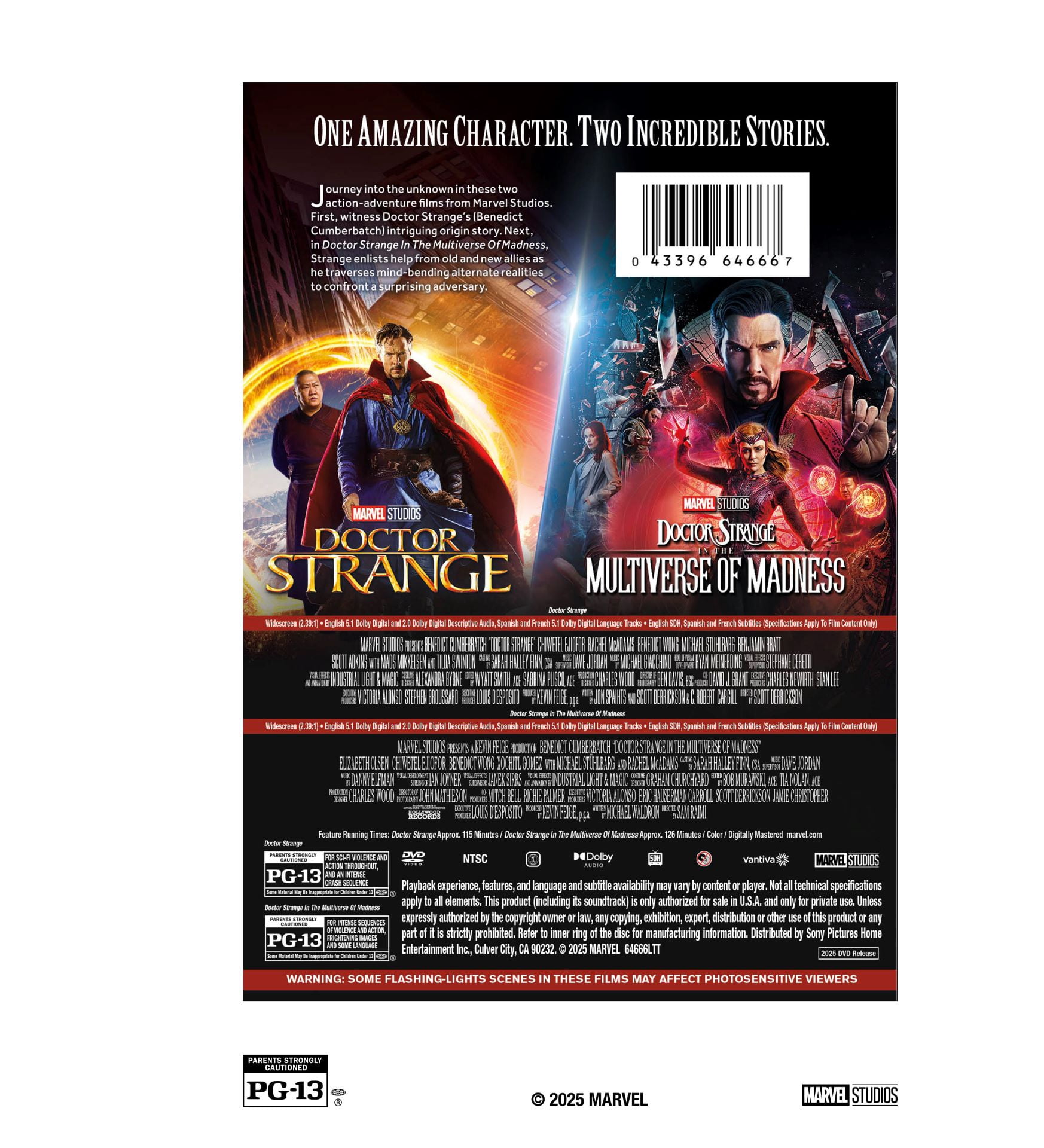 Doctor Strange in the Multiverse of Madness and Doctor Strange (2016) (DVD) 2-movie collection, Disney, Action