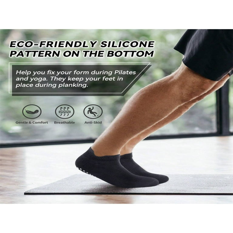 3 Pairs Non-Slip Yoga Socks For Women - Anti-Skid Grip Socks For Barre, Pilates & Dance