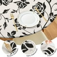 thumbnail image 3 of 44in Round Tablecloth with Elastic Edge, Waterproof Fitted Table Cover for 36-44" Tables, Floral Theme Polyester Reusable Table Cloths Wipe Clean for Picnic, Dining, Outdoor Use and Party Decor, 3 of 7