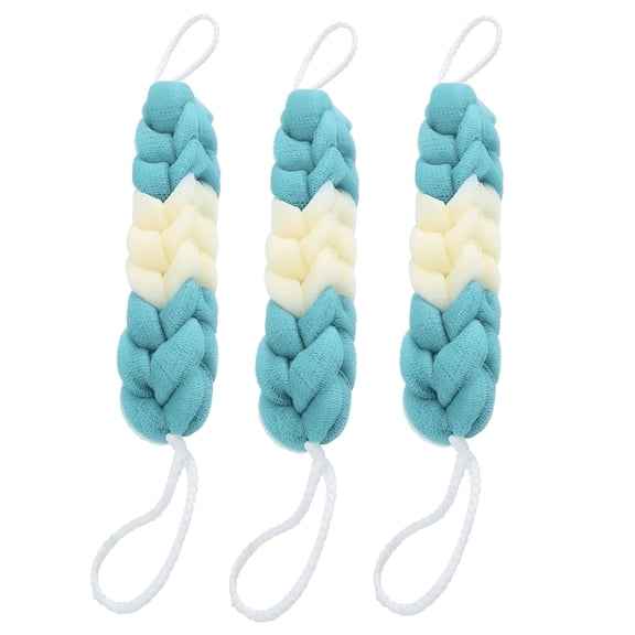 RAGUPEL Long Loofah for Shower,3 Pack Stretchable Braided Loofahs Sponge,Mesh Back Scrubber for Bath,Sponge Exfoliating Body for Men and Women