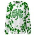 thumbnail image 1 of Chandail de la Saint-Patrick pour Femmes, Haut à Manches Longues Imprimé Décontracté avec Graphique de Trèfle, Chandail à Col Rond pour Fêtes Festives, Tenue Décontractée, Superposition Printanière, 1 of 5
