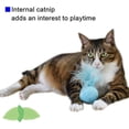 thumbnail image 3 of Juguete para gatos con sonajero peludo, plumas y hierba gatera, bolas de pompones interactivas para gatos, suaves y livianas, 2 pulgadas, paquete a granel. - Paquete de 12, 3 of 5