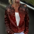 thumbnail image 2 of Women's Fashion Christmas Printed Long Sleeve Knitted Cardigan Button Down Jacket for Holiday Casual Wear and Women's Outerwear with Festive Design,Wine,5XL, 2 of 6