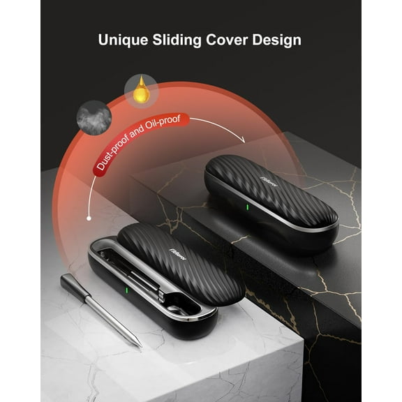 500ft Bluetooth Wireless Meat Thermometer for Smoker, Digital Grill Meat Thermometer Wireless for Grilling BBQ Cooking Oven Rotisserie, Rechargeable Battery, IP67 Waterproof (FNT11-2)