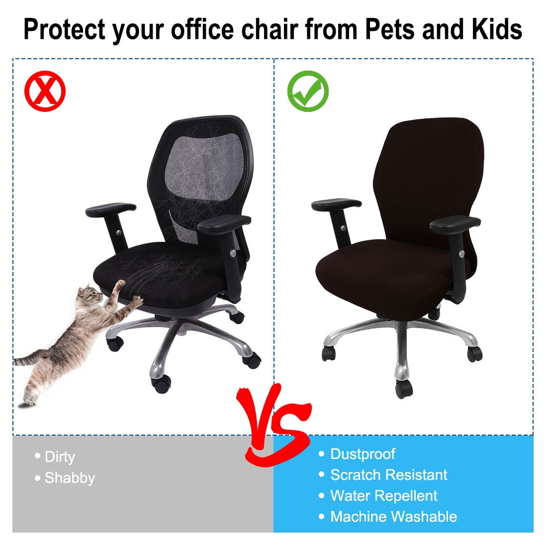 Unique Bargains Stretch Office Chair Cover Armchair Protector Slipcovers Coffee Color M