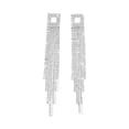 thumbnail image 4 of Milageto Rhinestone Earrings Fashion Trendy Long Earrings for Party Dating Engagement Silver, 4 of 8