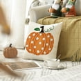 thumbnail image 4 of Sm:)e Fall Polka Dots Pumpkin Throw Pillow Cover 18x18 Inch, 4 of 7