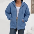 thumbnail image 4 of Godom Womens Zip Up Hoodies Oversized Fall Outfits 2025 Drawstring Zipper Hoodie Casual Loose Fit Long Sleeve Hoodies, 4 of 7