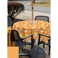 thumbnail image 6 of Square Outdoor Tablecloth with Umbrella Hole Spring Floral Outside Table Cloth Waterproof Patio Table Cover Orange Country Retro Botanical Pastoral Zipper Tablecloths for Picnic Camping 60x60 Inch, 6 of 8