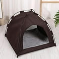 thumbnail image 5 of Cat Bed House with Soft Mat,Breathable Washable Pet Puppy Kennel Dog Cat Folding Indoor Outdoor House Bed Tent Brown, 5 of 7