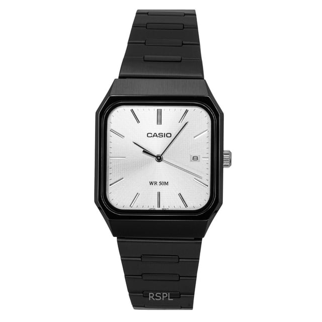 Casio Standard Montre pour Homme Analogique en Acier Inoxydable, Cadran Argenté, Quartz MTP-B185B-7AV