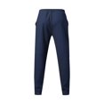 thumbnail image 5 of Men's Drawstring Waist Seamed Straight Leg Casual Pants Navy Blue L, 5 of 10