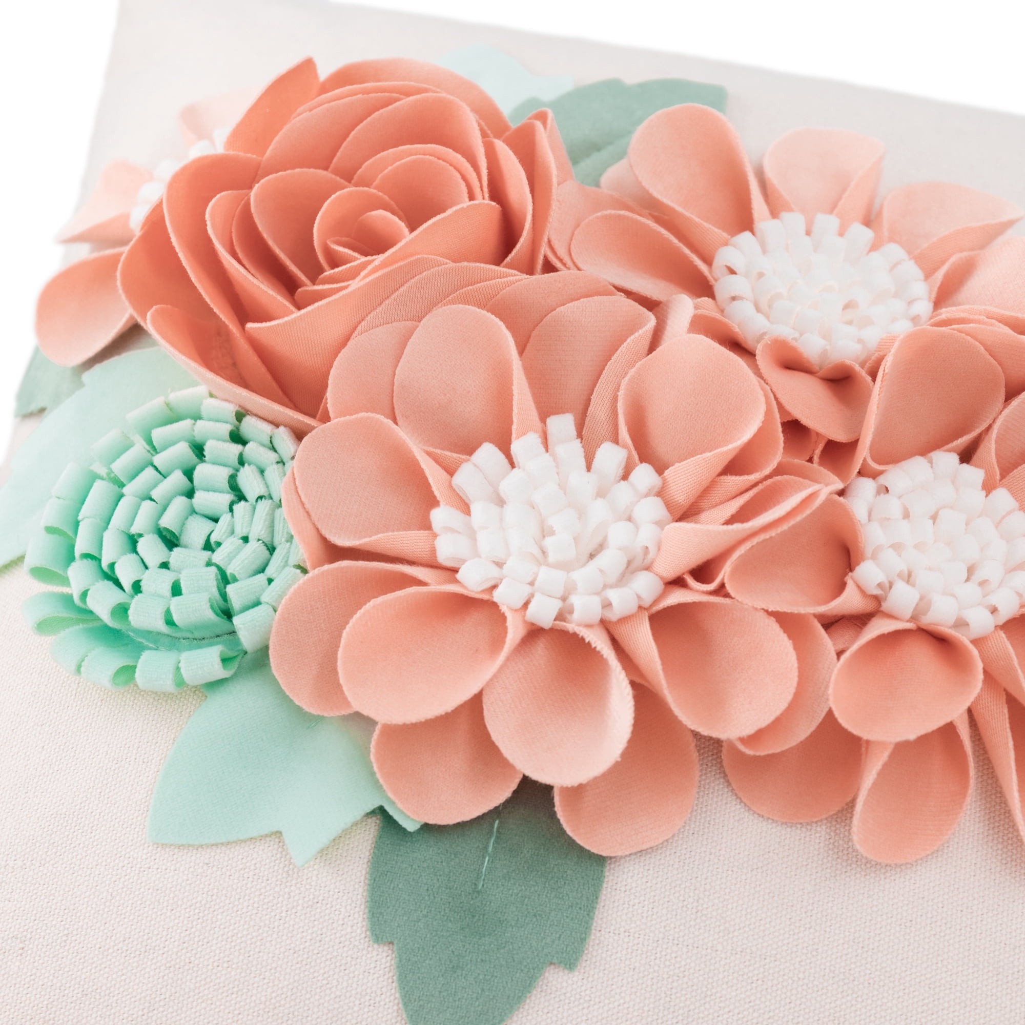 JWH 3D Handmade Extraordinary Decorative Flower Throw Pillow Covers Square 18x18inch Prairie Sunset for Sofa Bedding Decoration