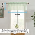 thumbnail image 2 of THD Sofia Floral Rod Pocket Lace Semi Sheer Voile Short Valance for Small Windows, Kitchen & Bathroom - 54 x 18 Inch Long (Seafoam Green Valance), 2 of 6