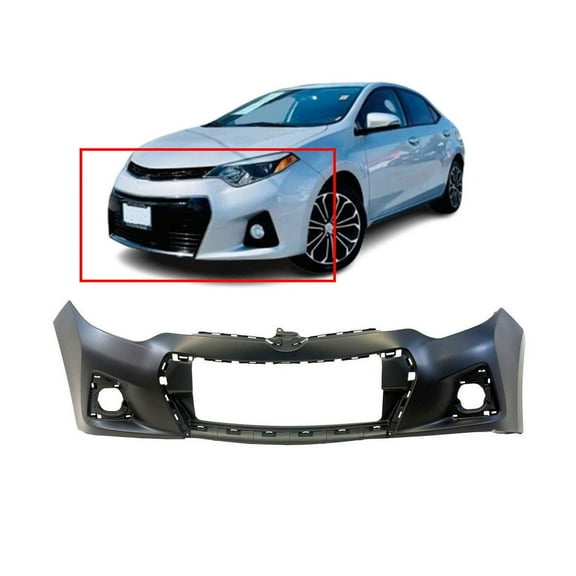 DCP Primed Front Bumper Cover Fascia for 2014-2016 Toyota Corolla Sedan S SE