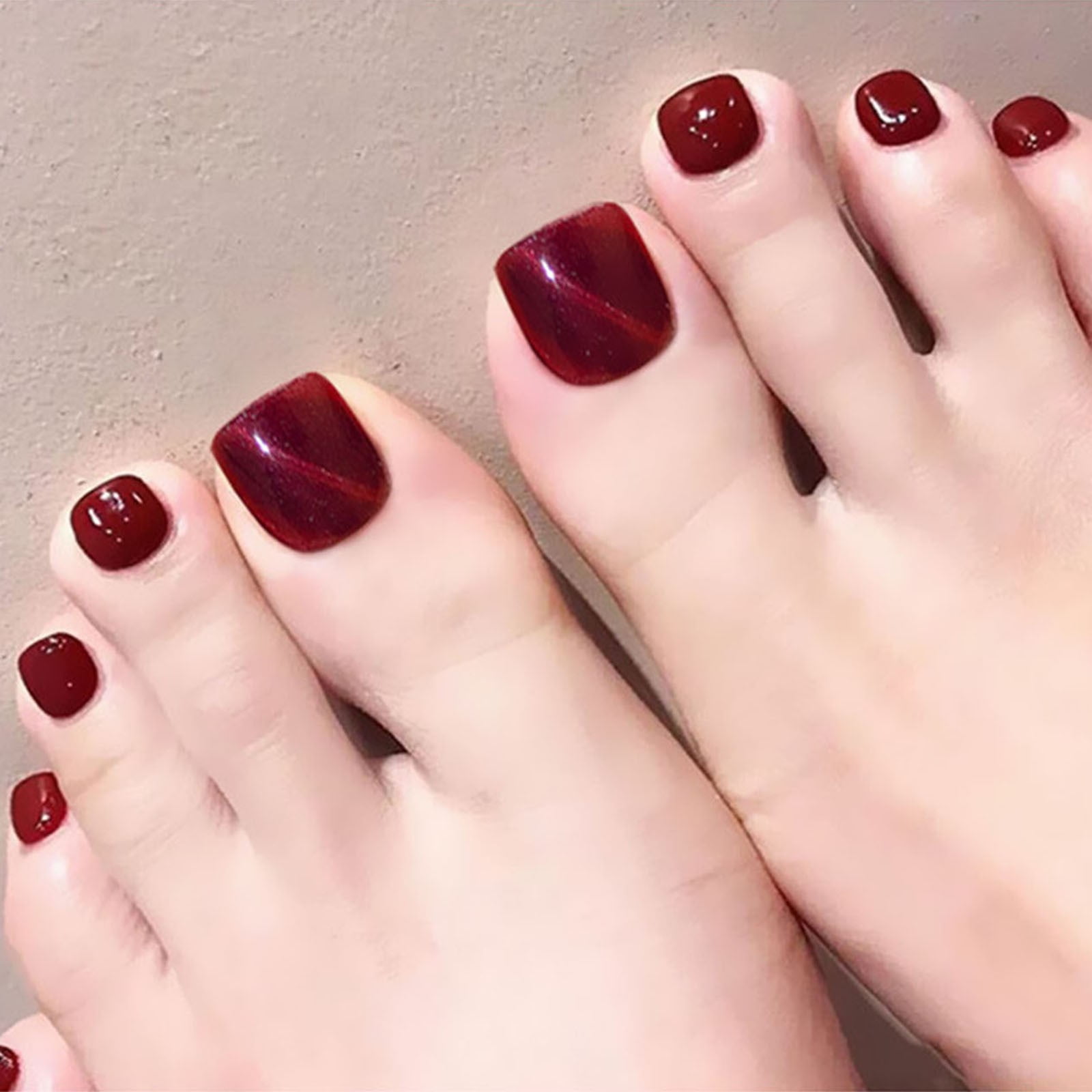 24 Pieces Of Wearable Full Paste Manicure False Nail Toenail Frosted