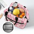 thumbnail image 6 of HUIACONG Aluminum Film Material Lunch Bag for Daily School Use, Waterproof Reusable Insulated Lunch Tote, Pink Camo Duck Donut, 6 of 10