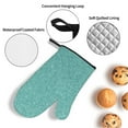 thumbnail image 3 of Cauagu Teal Green Glitter Print Oven Mitts and Pot Holders 4 pcs Set,Extra Thicken Long Kitchen Oven Glove Potholders BBQ Gloves-Oven Mitts and Pot Holders(11 Inch), 3 of 6