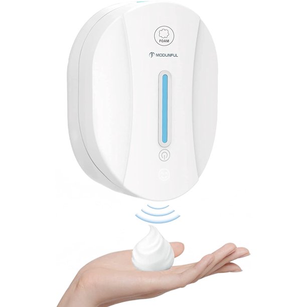 Dispensador de jabón automático de pared, dispensador de jabón en espuma (sin taladrar), inducción infrarroja e impermeable, capacidad ajustable, apto para hogares y hoteles JFHHH pequeña