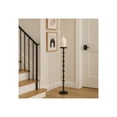 thumbnail image 3 of Tall Decorative Metal Floor Candle Holder for Living Room Decor - Modern Pillar Candle Stand for Entryway Display - Elegant Candle Stick for Home or Event Centerpieces for Console Tables - 36", Black, 3 of 12
