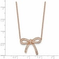thumbnail image 5 of Stainless Steel Polished Rose Ip-Plated Crystal Bow With 1.75In Ext Necklace Made In China -Jewelry By Sweet Pea, 5 of 8