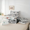 thumbnail image 6 of Manfei Cartoon Xmas Tree 7 Pieces Bedding Comforter Set,Cute Christmas Snowman Full Bedding Set,Gray White Orange Fitted Sheet Flat Sheet For Kids,Breathable Home Decor Reversible, 6 of 8