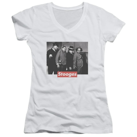 Three StoogeS/Supreme Rip Junior Women's T-Shirt V-Neck White