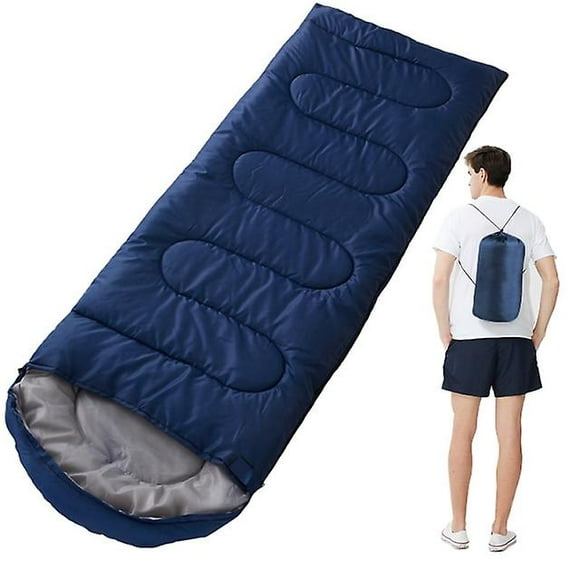 Sleeping Bag Ultralight Camping Waterproof Sleeping Bags Thickened Winter Warm Sleeping Bag Adult Outdoor Camping Sleeping Bags-Navy Blue-(Dyfrio)