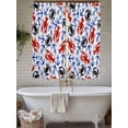 thumbnail image 4 of Coastal Crabs Bathroom Window Curtain, Blue Red Nautical Anchor Lobster Marine Life Light Filtering Coffee Kitchen Curtains, Bedroom Living Room Curtains 2 Panel 84"x63", 4 of 6