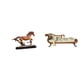 thumbnail image 1 of Figura de caballo, sofá en miniatura para casa de muñecas, escultura coleccionable, banco de madera, silla de salón, hecha con resina y madera, adecua, 1 of 8