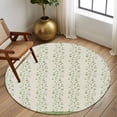 thumbnail image 2 of Round Rugs 7Ft, Green Floral Round Area Rug Washable Indoor Throw Carpet, Spring Flowers Large Non Slip Circle Rug for Dining Room Playroom Home Decor Aesthetic, 2 of 8